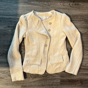 Cream Blazer cardigan